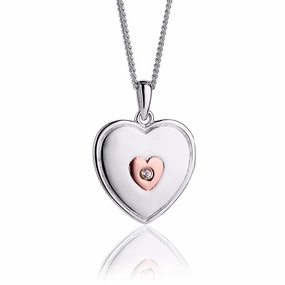 Clogau Sterling Silver 9ct Rose Gold Heart Necklace