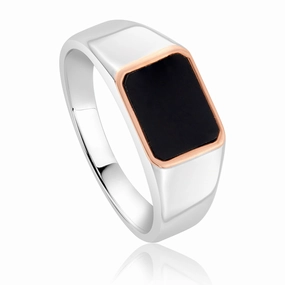 Clogau Sterling Silver Onyx Signet Ring D