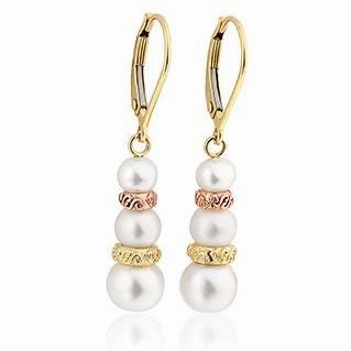Clogau Tree of Life 9ct Yellow Gold Freshwater Pearl Drop Earrings D