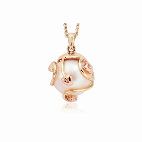 Clogau Tree Of Life 9ct Yellow Rose Gold Caged Pearl Necklace D