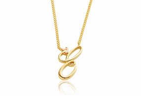 Clogau Tree Of Life Initials Letter E 9ct Yellow Gold Necklace