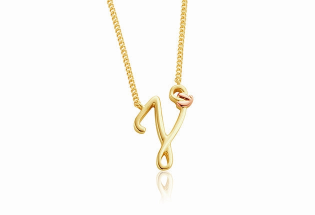 Clogau Tree Of Life Initials Letter V 9ct Yellow Gold Necklace
