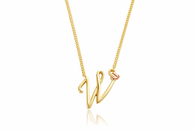 Clogau Tree Of Life Initials Letter W 9ct Yellow Gold Necklace