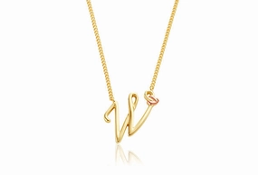 Clogau Tree Of Life Initials Letter W 9ct Yellow Gold Necklace