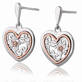 Clogau Tree of Life Sterling Silver Diamond Drop Earrings