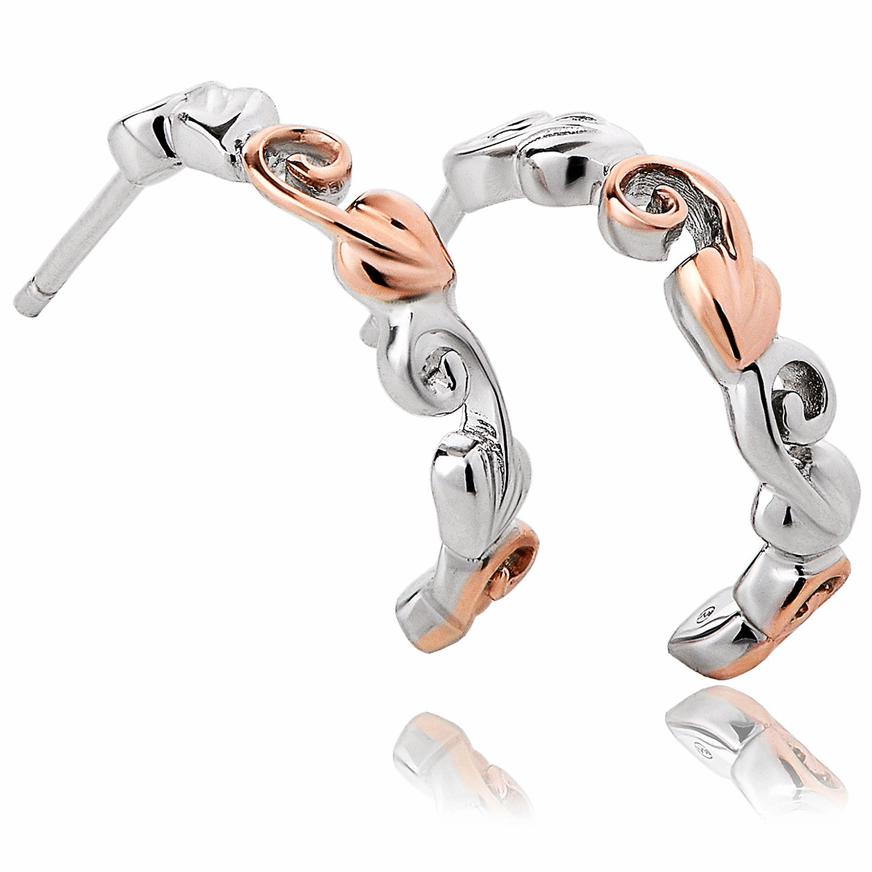 Clogau Tree Of Life Sterling Silver Half Hoop Earrings
