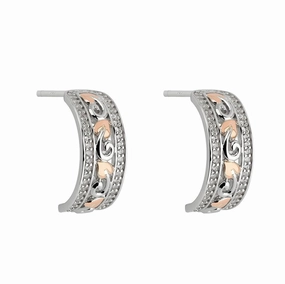 Clogau Tree of Life Sterling Silver Half Hoop Earrings D