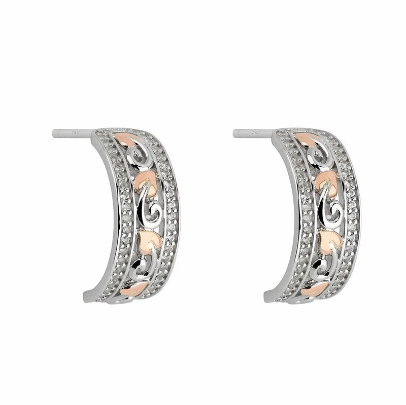 Clogau Tree of Life Sterling Silver Half Hoop Earrings D