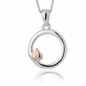 Clogau Tree Of Life Sterling Silver Rose Gold Circle Necklace D