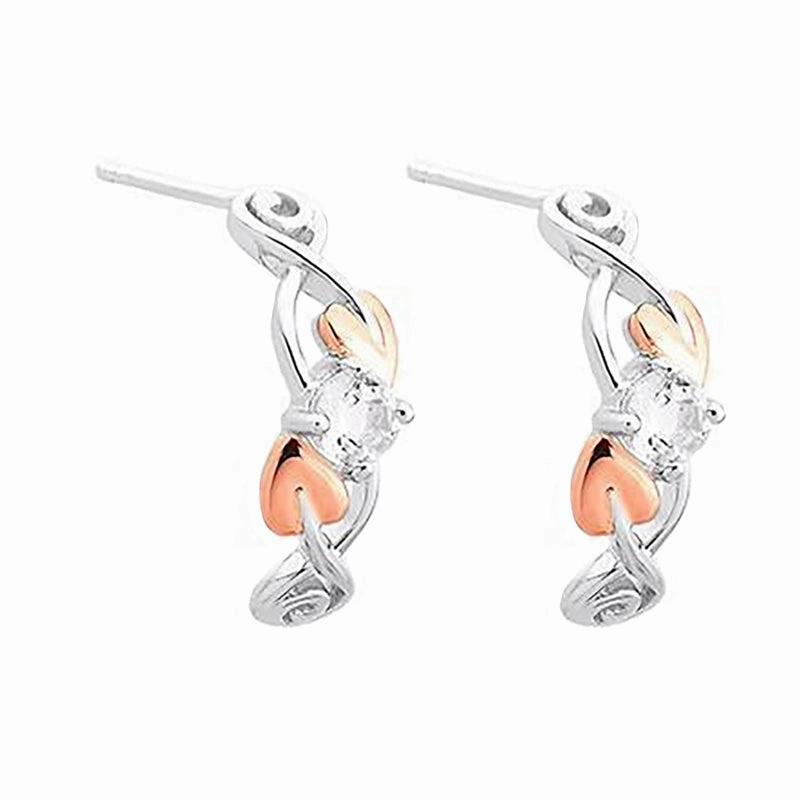 Clogau Tree of Life Sterling Silver White Topaz Earrings D