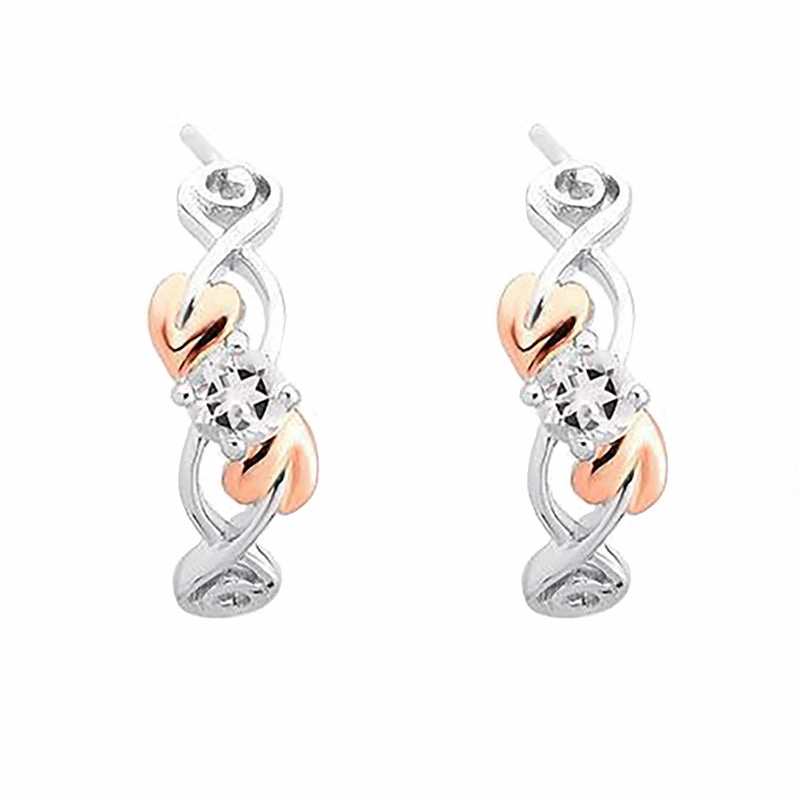 Clogau Tree of Life Sterling Silver White Topaz Earrings D