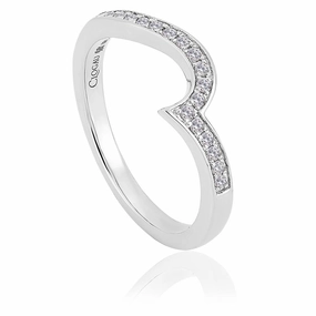 Clogau True Romance 18ct White Gold 0.17ct Diamond Wedding Ring