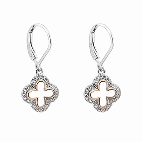 Clogau Tudor Court Sterling Silver White Topaz Earrings D