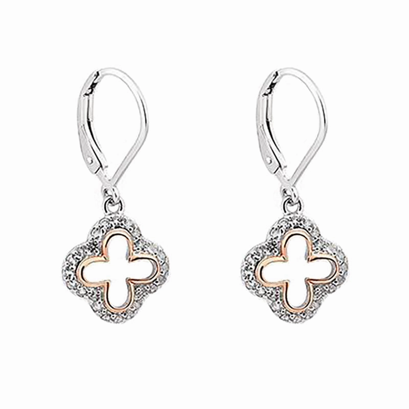 Clogau Tudor Court Sterling Silver White Topaz Earrings D