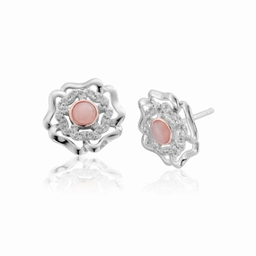 Clogau Tudor Rose Silver Stud Earrings
