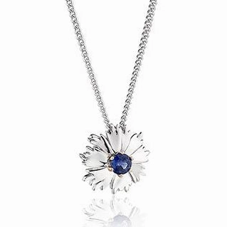 Clogau Wildflower Sterling Silver Blue Sapphire Pendant Necklace