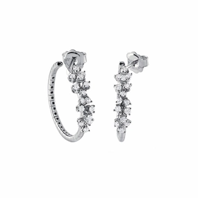 Damiani Mimosa 18ct White Gold 0.70ct Diamond Hoop Earrings