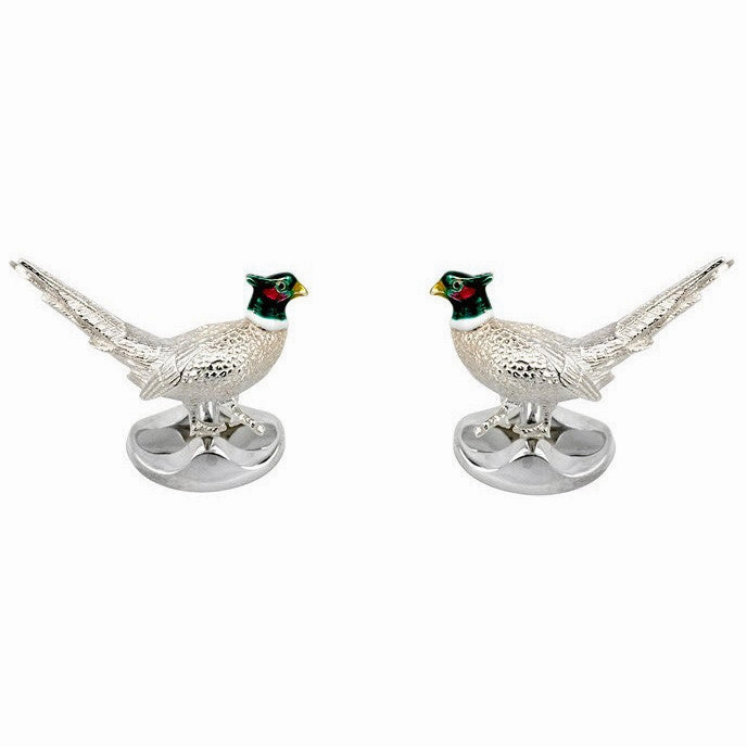 Deakin & Francis Cufflinks Silver Pheasant