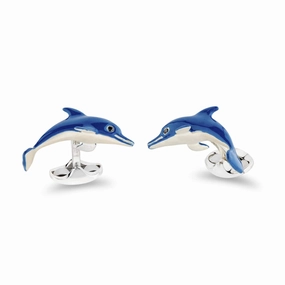Deakin & Francis Cufflinks Sterling Silver Dolphin