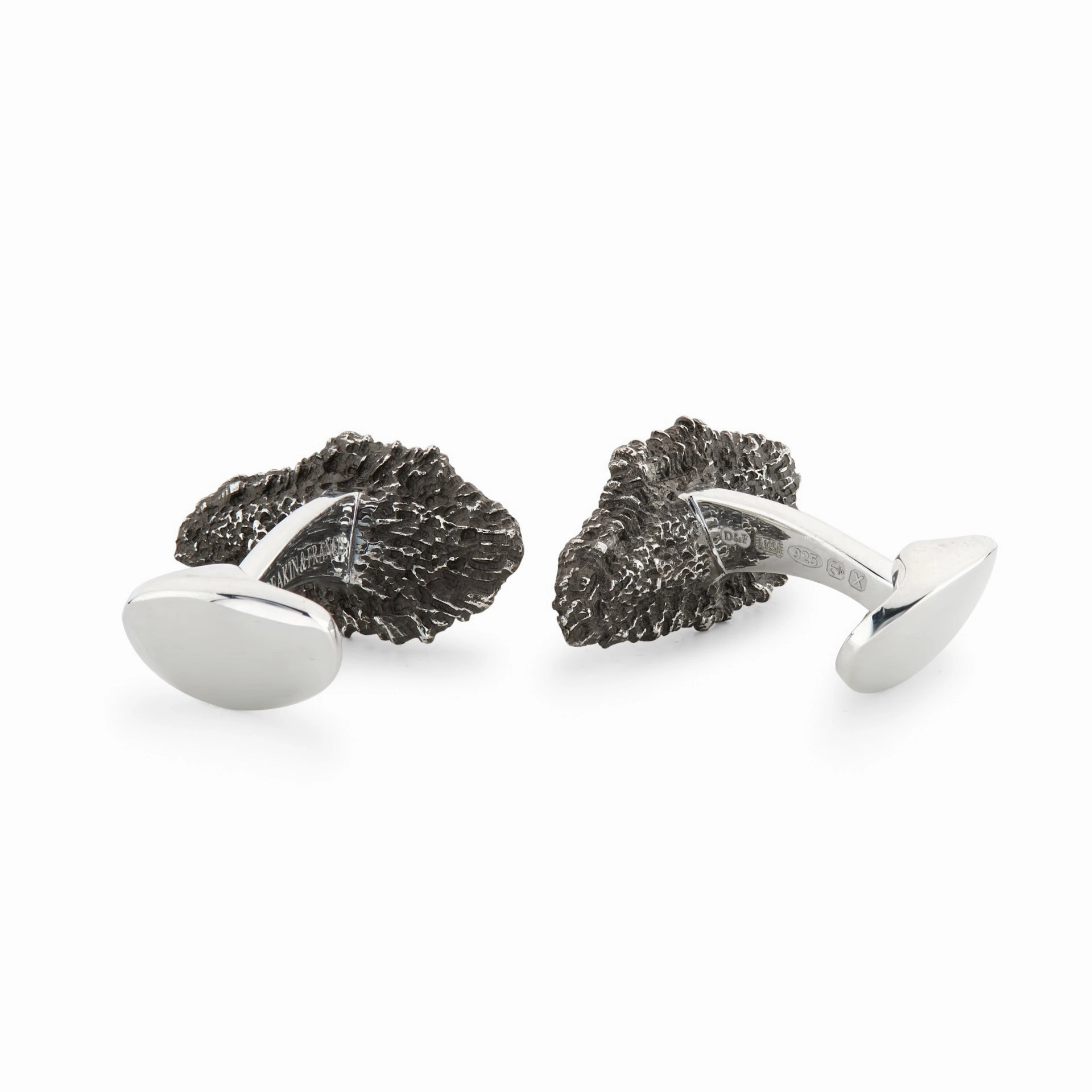 Deakin & Francis Cufflinks Sterling Silver Oxidised Oyster And Pearl
