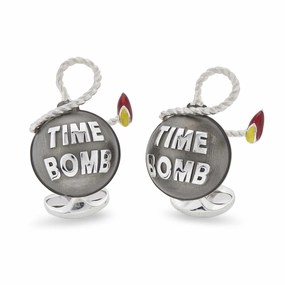 Deakin & Francis Cufflinks Sterling Silver Time Bomb