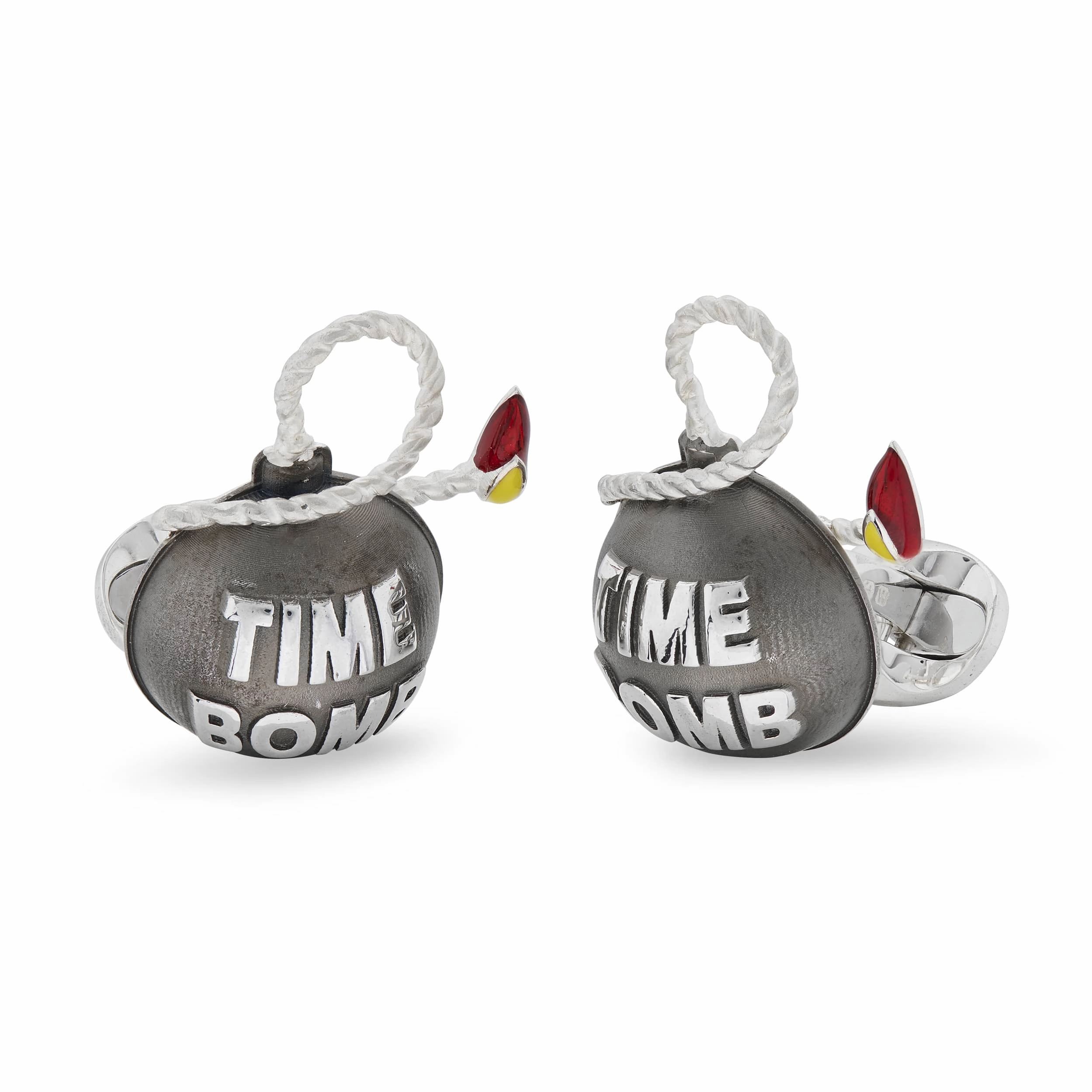 Deakin & Francis Cufflinks Sterling Silver Time Bomb