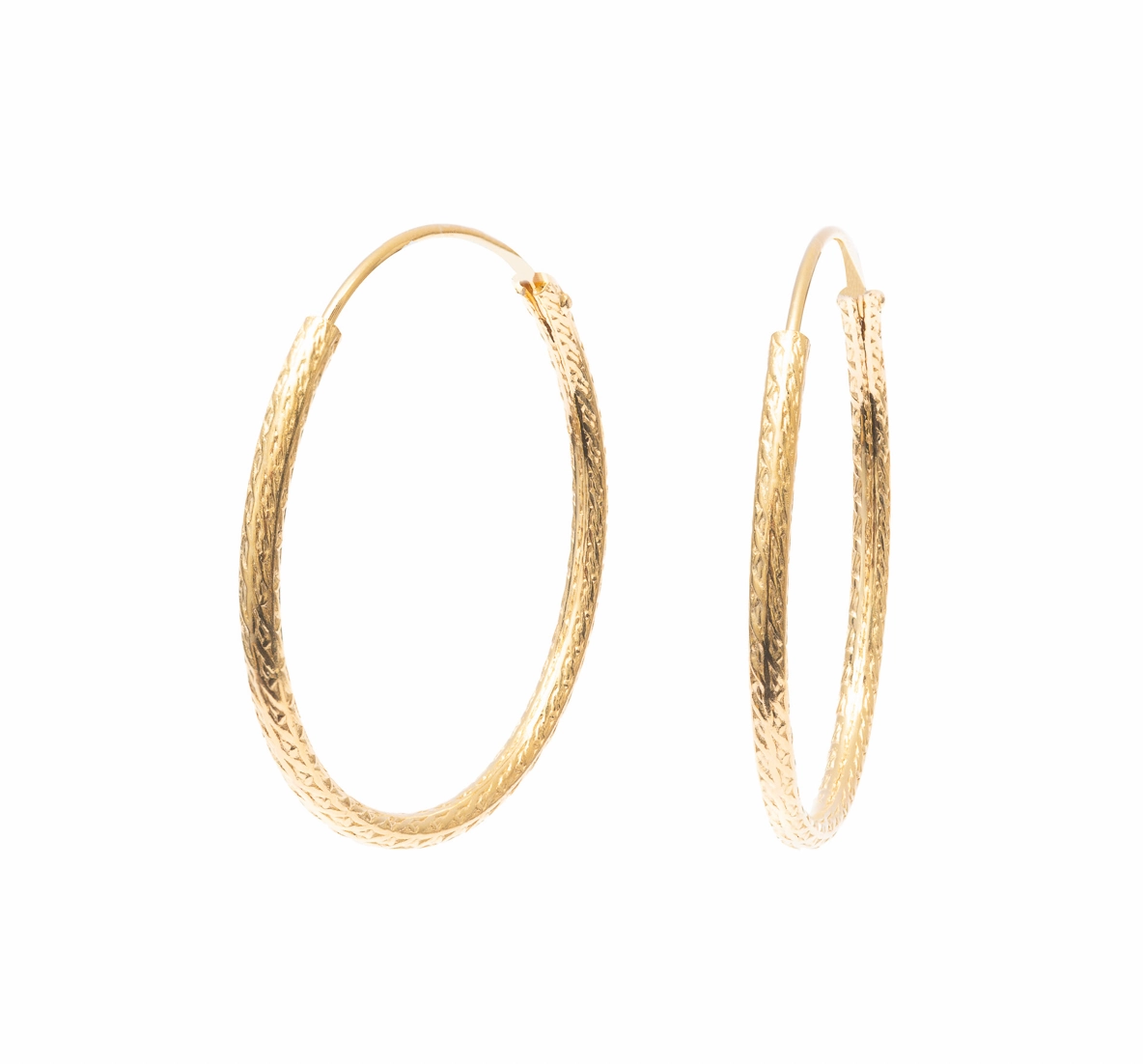 Diamond cut Hoop Earrings - 2 colours