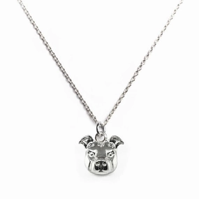 Dog Fever Sterling Silver American Staffordshire / Pitbull Muzzle Necklace D