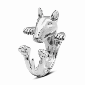 Dog Fever Sterling Silver Bull Terrier Hug Ring