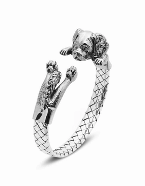 Dog Fever Sterling Silver Cavalier King Charles Spaniel Hug Bracelet