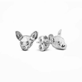 Dog Fever Sterling Silver Chihuahua Muzzle Earrings