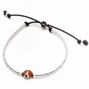 Dog Fever Sterling Silver Enamelled Beagle Muzzle Bracelet D