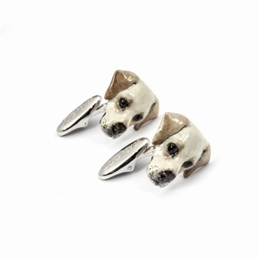 Dog Fever Sterling Silver Enamelled Labrador Muzzle Cufflinks D