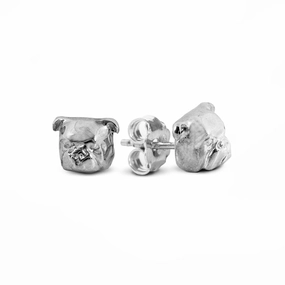 Dog Fever Sterling Silver English Bulldog Muzzle Earrings