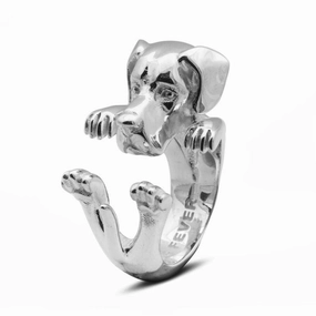 Dog Fever Sterling Silver Great Dane Hug ring D