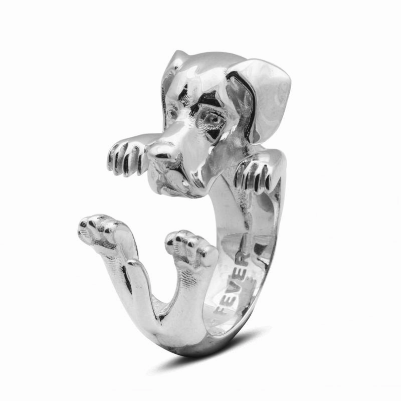 Dog Fever Sterling Silver Great Dane Hug ring D