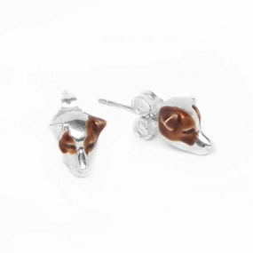 Dog Fever Sterling Silver Jack Russell Terrier Muzzle Earrings