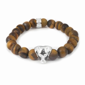 Dog Fever Sterling Silver Tiger's Eye Labrador Retriever Bracelet D