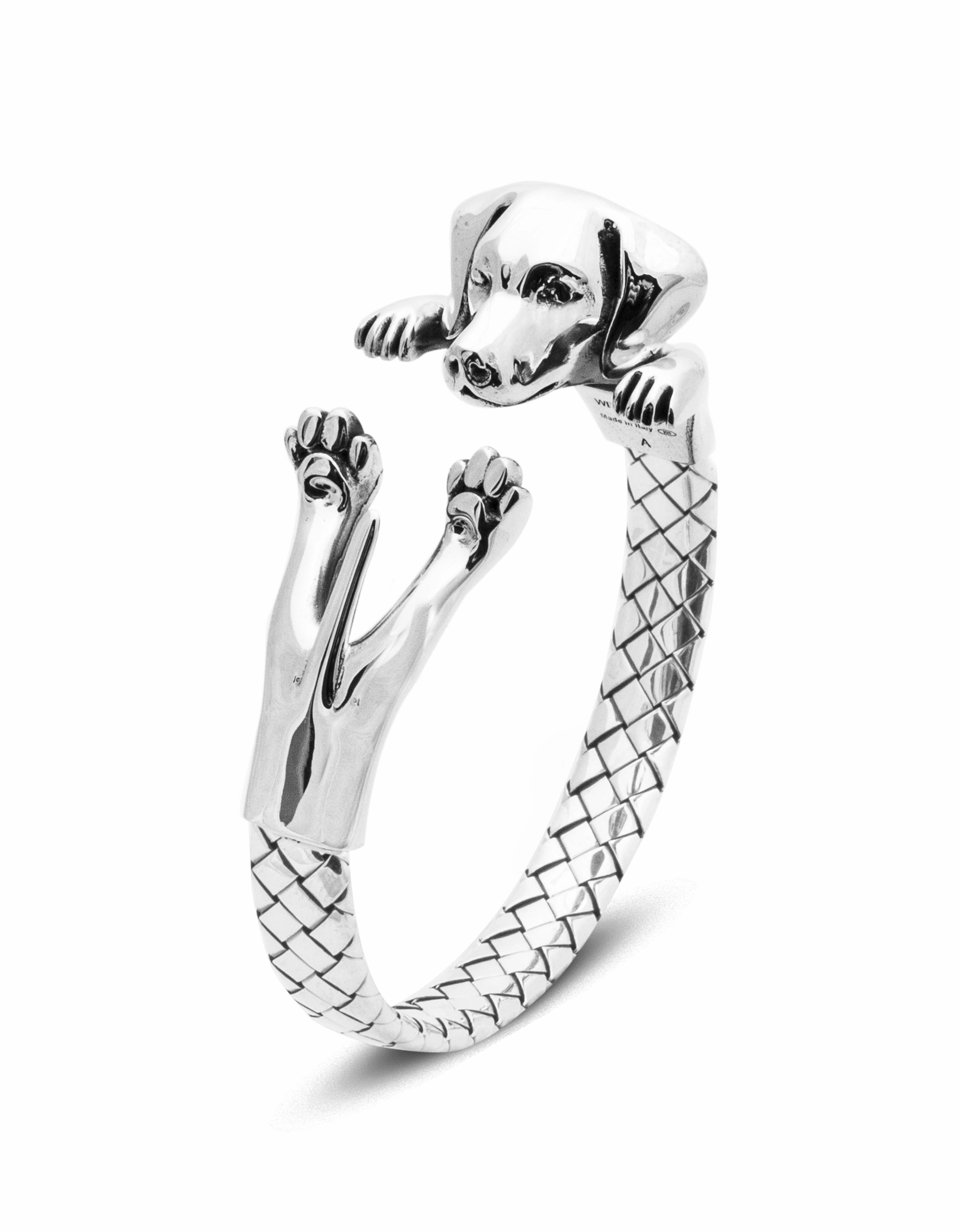 Dog Fever Sterling Silver Weimaraner Hug Bracelet