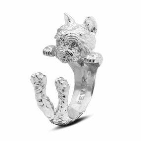 Dog Fever Sterling Silver Yorkshire Hug Ring D