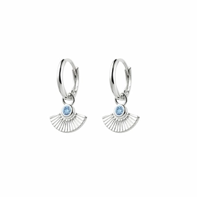 Earring -  Blue Fan Huggie