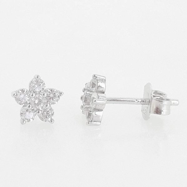 Earring - CZ Flower Stud Earrings - 3 colours available