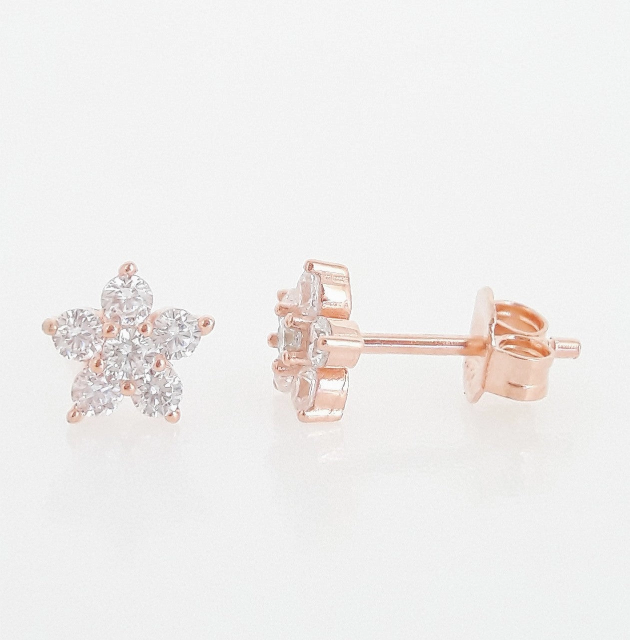 Earring - CZ Flower Stud Earrings - 3 colours available