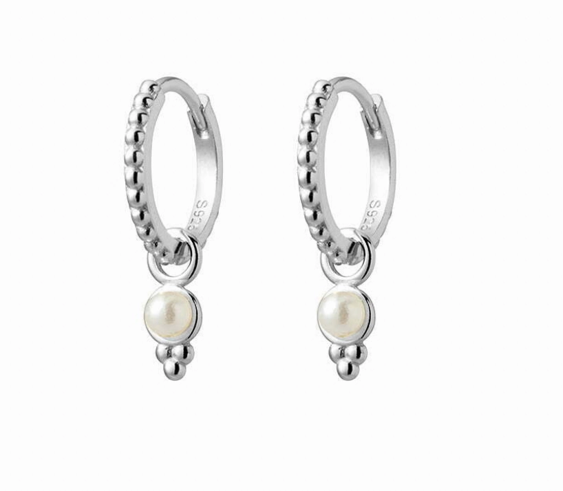 Earring -  Drop Pearl Huggie