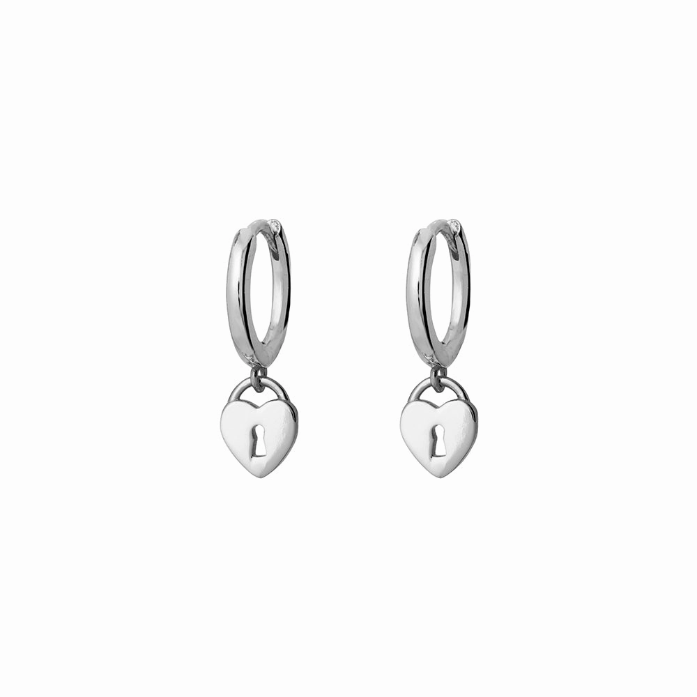Earring - Heart Padlock Huggie