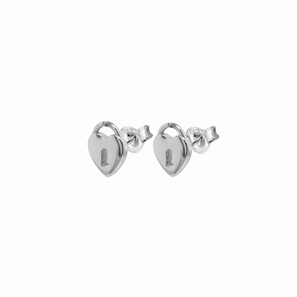 Earring - Mini Heart Padlock Studs