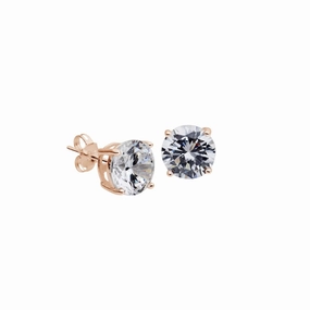 Earring -  Round Cubic Zirconia Rosegold Studs