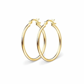 Earring - Round Plain  YGP Hoops