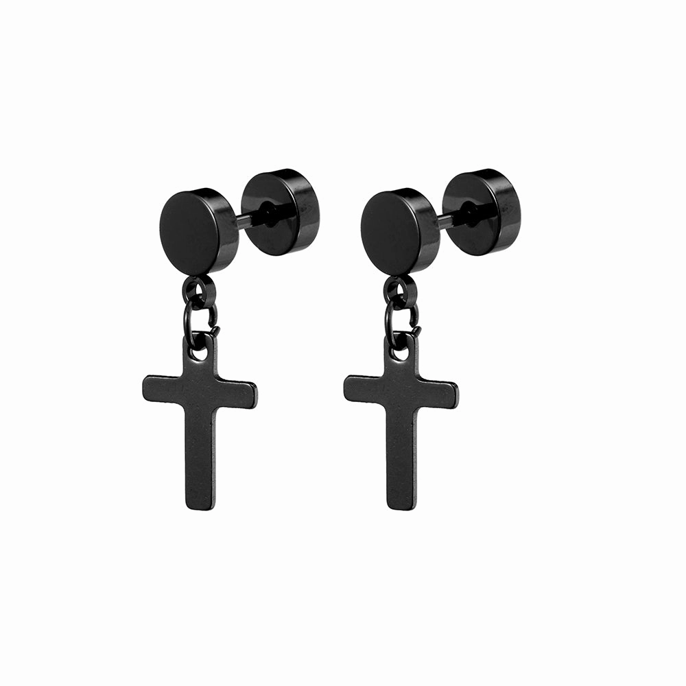 Earring - Stainless Steel Cross Studs