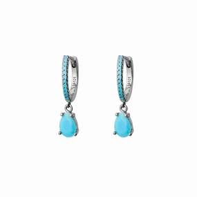 Earring - Turquoise Drop Huggie
